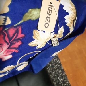 Kenzo Blue Floral Scarf